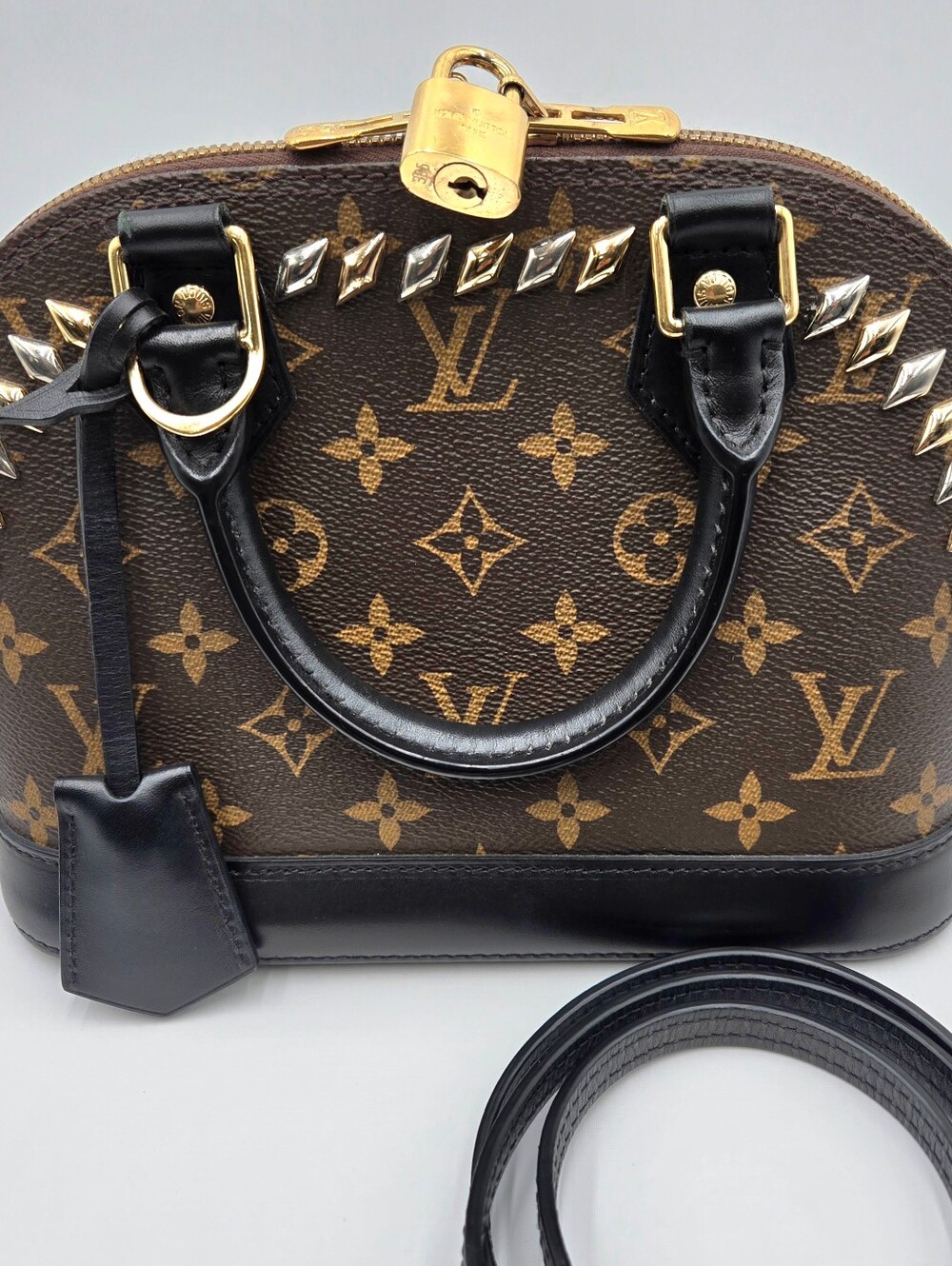 Louis Vuitton Limited Edition Monogram Macassar Canvas Studded Alma - COA incl